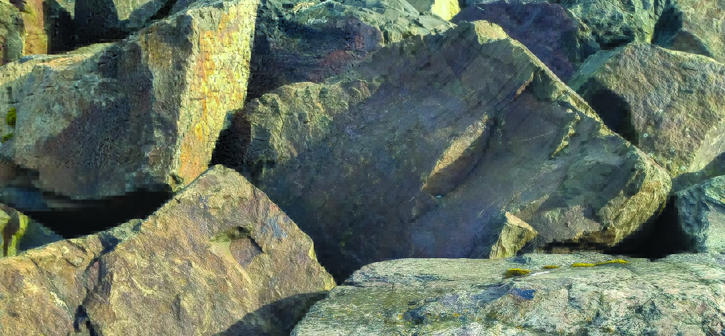 large rocks piled up