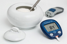 A blood glucose meter. 