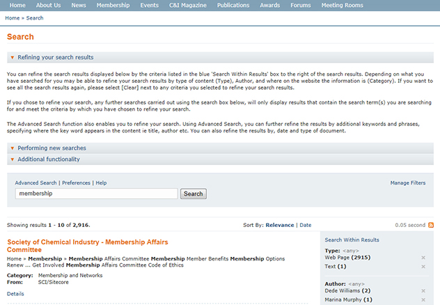 coveo search results
