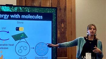 Beatrice Jones, travel bursary recipient, presenting poster