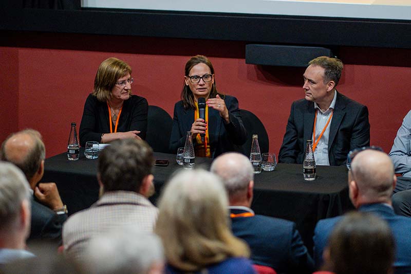 Sarah Sulzer, Head of Crop Protection Research Chemistry at Syngena (Centre) along with Jutta Boehmer and Luke Gibbs (Images Syngenta)